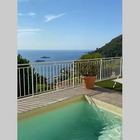 Eze Bord De Mer, Panoramic Sea View, Terrace, Pool Villa Èze